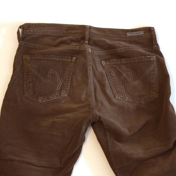 Citizens of Humanity Avedon Velvet Corduroy Pants in Chocolate Brown - Picture 7 of 12